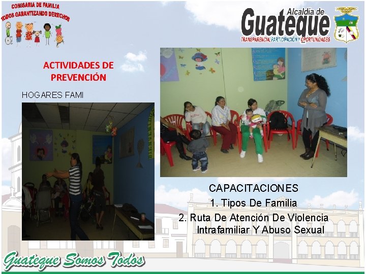 ACTIVIDADES DE PREVENCIÓN HOGARES FAMI CAPACITACIONES 1. Tipos De Familia 2. Ruta De Atención