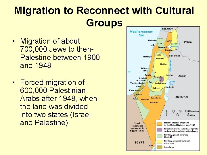 Migration to Reconnect with Cultural Groups • Migration of about 700, 000 Jews to