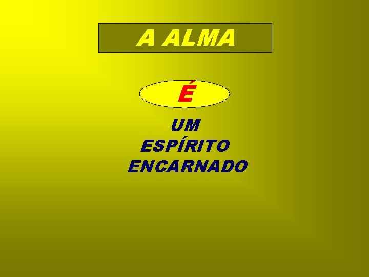 A ALMA É UM ESPÍRITO ENCARNADO 