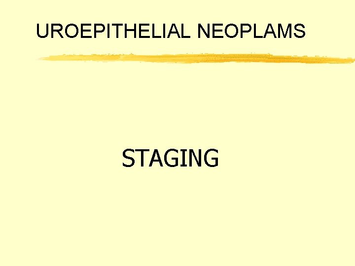 UROEPITHELIAL NEOPLAMS STAGING 