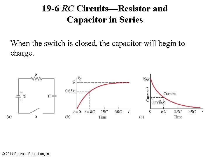 19 -6 RC Circuits—Resistor and Capacitor in Series When the switch is closed, the