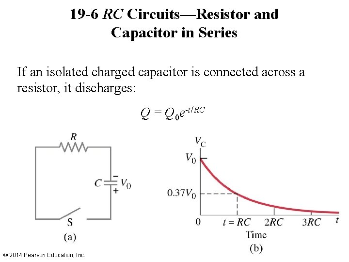 19 -6 RC Circuits—Resistor and Capacitor in Series If an isolated charged capacitor is