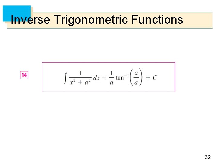 Inverse Trigonometric Functions 32 