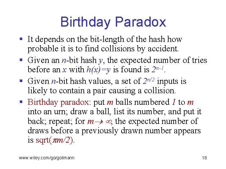 Birthday Paradox § It depends on the bit-length of the hash how probable it