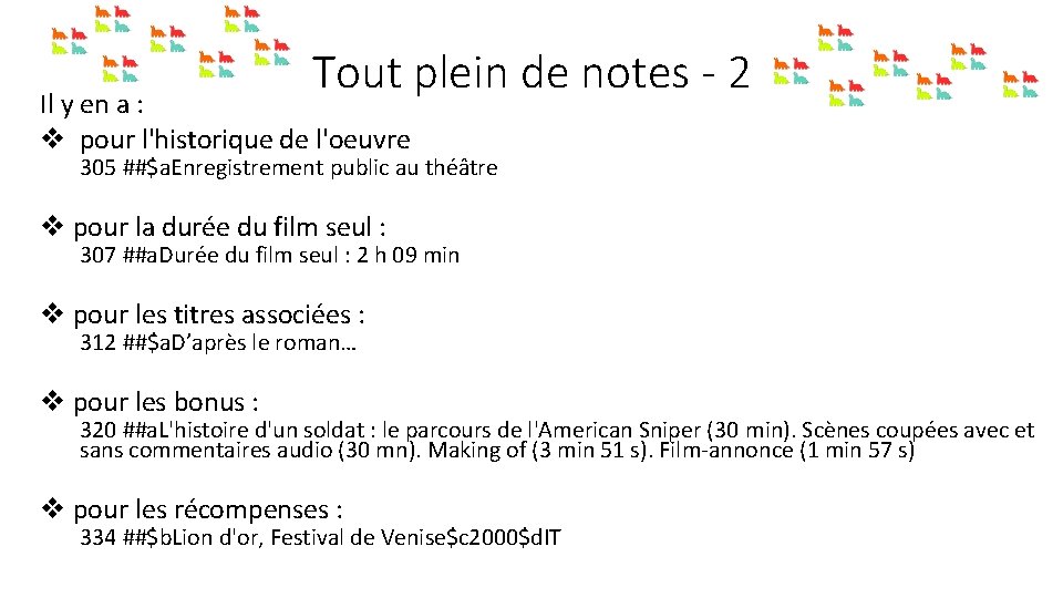 Tout plein de notes - 2 Il y en a : v pour l'historique