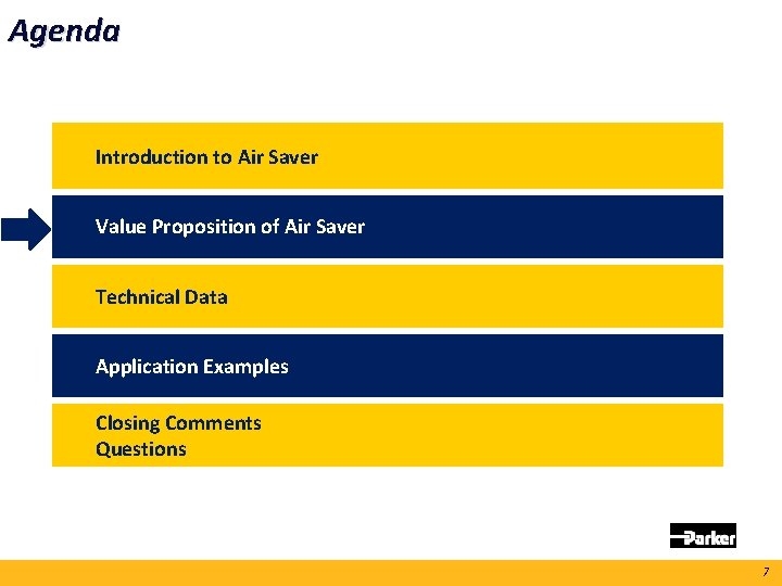 Agenda Introduction to Air Saver Value Proposition of Air Saver Technical Data Application Examples