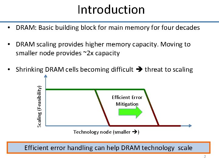 Introduction • DRAM: Basic building block for main memory for four decades • DRAM