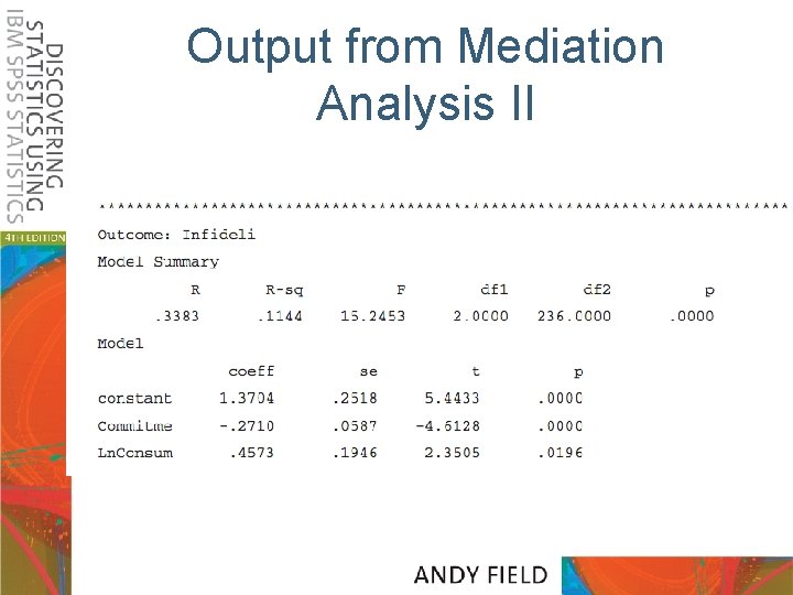 Output from Mediation Analysis II 