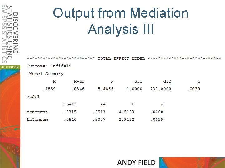 Output from Mediation Analysis III 