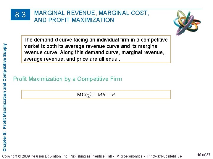 Chapter 8: Profit Maximization and Competitive Supply 8. 3 MARGINAL REVENUE, MARGINAL COST, AND