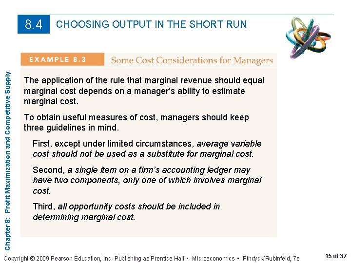 Chapter 8: Profit Maximization and Competitive Supply 8. 4 CHOOSING OUTPUT IN THE SHORT