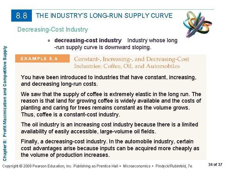 8. 8 THE INDUSTRY’S LONG-RUN SUPPLY CURVE Chapter 8: Profit Maximization and Competitive Supply