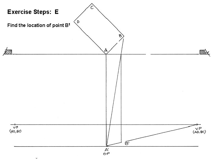 Exercise Steps: E Chapter 21: Perspective Drawing Find the location of point B 1