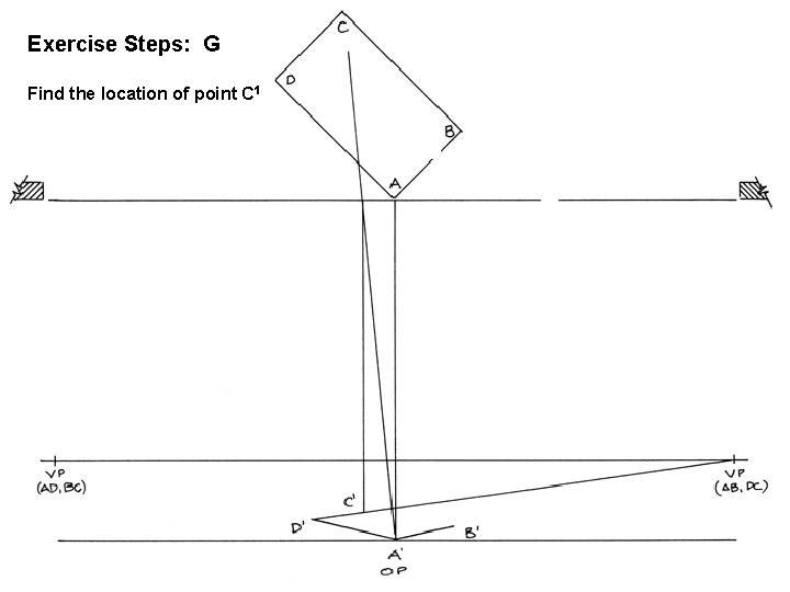 Exercise Steps: G Chapter 21: Perspective Drawing Find the location of point C 1