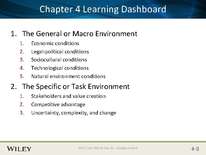 Place Slide Title Text Here Dashboard Chapter 4 Learning 1. The General or Macro