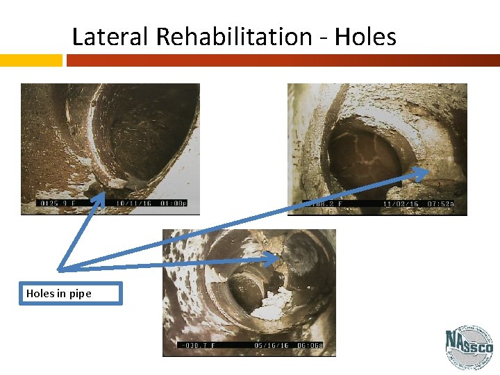 Lateral Rehabilitation - Holes in pipe 