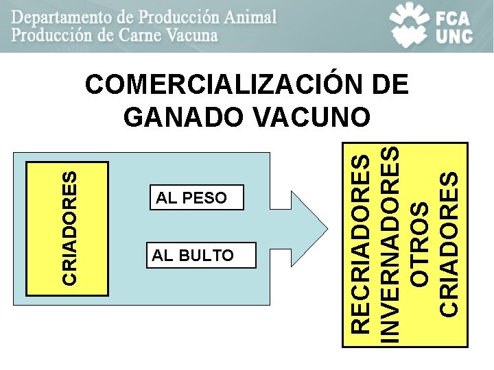 AL PESO AL BULTO RECRIADORES INVERNADORES OTROS CRIADORES COMERCIALIZACIÓN DE GANADO VACUNO AL PESO AL BULTO RECRIADORES INVERNADORES OTROS CRIADORES COMERCIALIZACIÓN DE GANADO VACUNO