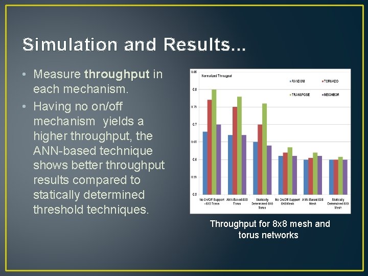 Simulation and Results. . . • Measure throughput in each mechanism. • Having no