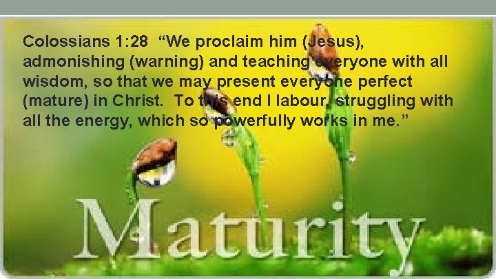 Colossians 1: 28 “We proclaim him (Jesus), admonishing (warning) and teaching everyone with all