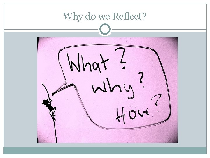 Why do we Reflect? 