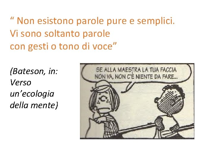 “ Non esistono parole pure e semplici. Vi sono soltanto parole con gesti o