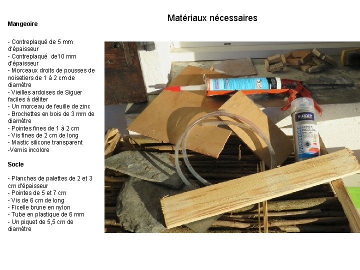 Mangeoire - Contreplaqué de 5 mm d’épaisseur - Contreplaqué de 10 mm d’épaisseur -