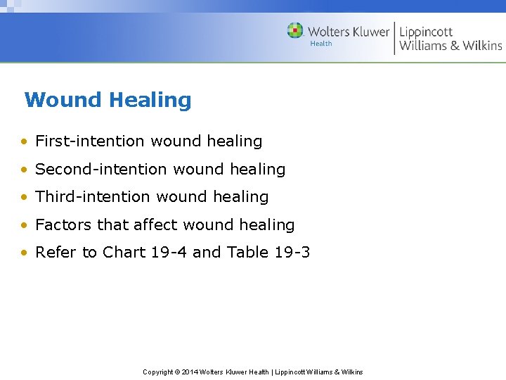 Wound Healing • First-intention wound healing • Second-intention wound healing • Third-intention wound healing Wound Healing • First-intention wound healing • Second-intention wound healing • Third-intention wound healing