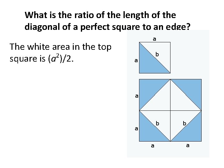 What is the ratio of the length of the diagonal of a perfect square