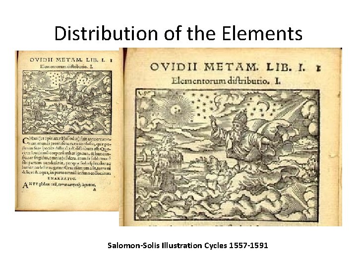 Distribution of the Elements Salomon-Solis Illustration Cycles 1557 -1591 