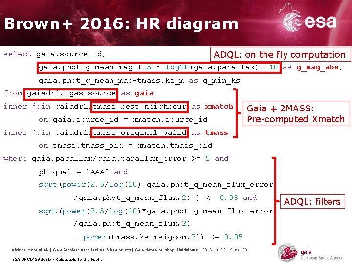 Brown+ 2016: HR diagram select gaia. source_id, ADQL: on the fly computation gaia. phot_g_mean_mag Brown+ 2016: HR diagram select gaia. source_id, ADQL: on the fly computation gaia. phot_g_mean_mag