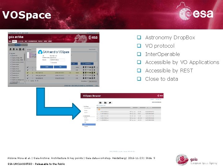 VOSpace q Astronomy Drop. Box q VO protocol q Inter. Operable q Accessible by VOSpace q Astronomy Drop. Box q VO protocol q Inter. Operable q Accessible by