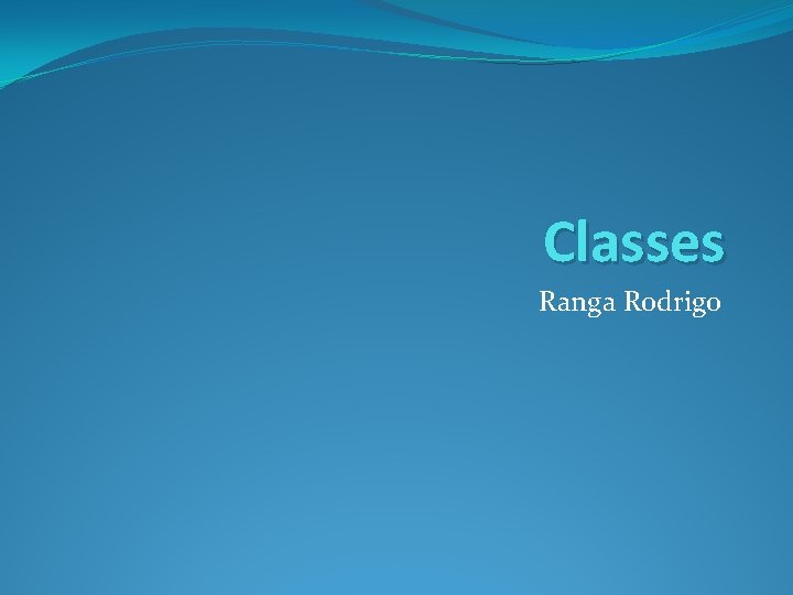 Classes Ranga Rodrigo 