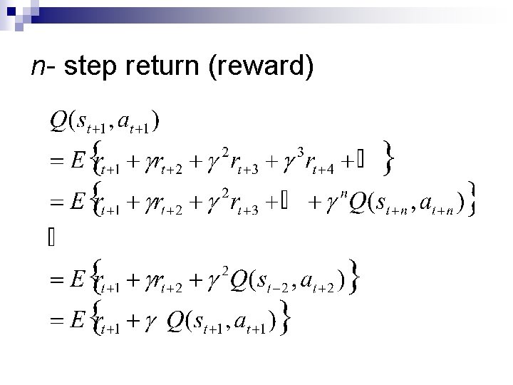 n- step return (reward) 