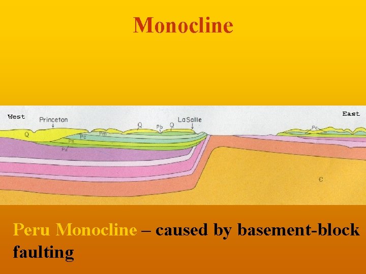 Monocline Peru Monocline – caused by basement-block faulting 