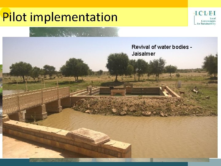 Pilot implementation Rain water harvesting for borewell Revival of water bodies recharge - Solapur