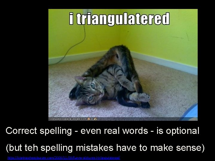 Correct spelling - even real words - is optional (but teh spelling mistakes have