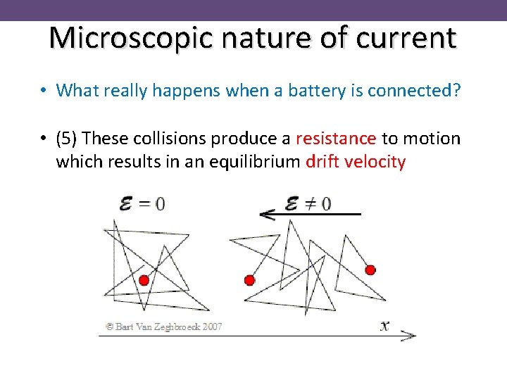 Microscopic nature of current • What really happens when a battery is connected? •