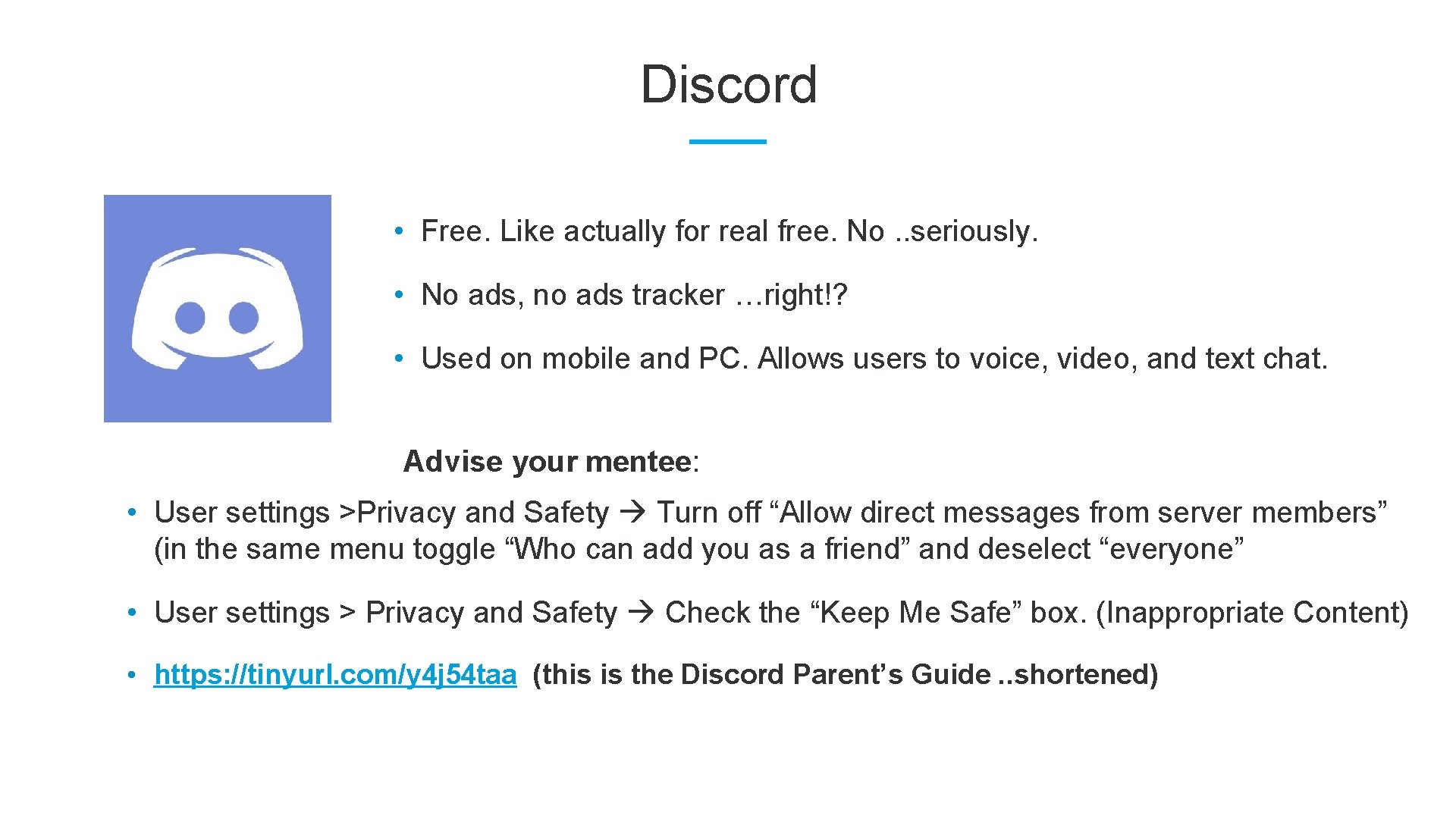 Discord • Free. Like actually for real free. No. . seriously. • No ads,