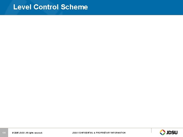 Level Control Scheme 130 © 2005 JDSU. All rights reserved. JDSU CONFIDENTIAL & PROPRIETARY