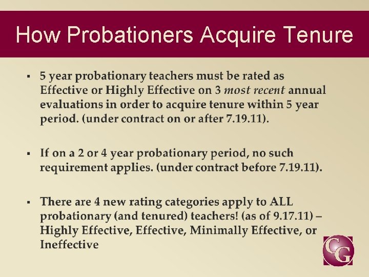 How Probationers Acquire Tenure 