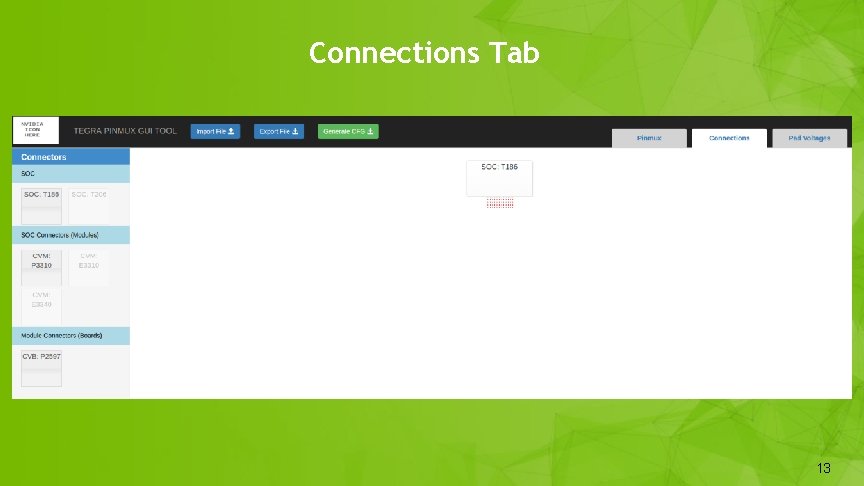Connections Tab 13 13 