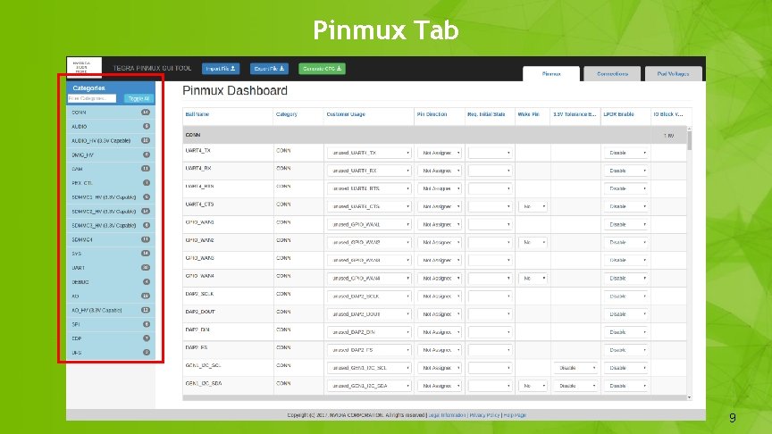 Pinmux Tab 9 9 