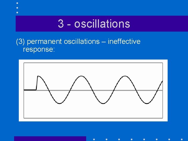3 - oscillations (3) permanent oscillations – ineffective response: 