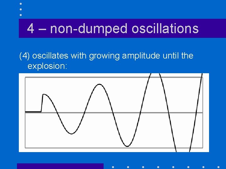 4 – non-dumped oscillations (4) oscillates with growing amplitude until the explosion: 