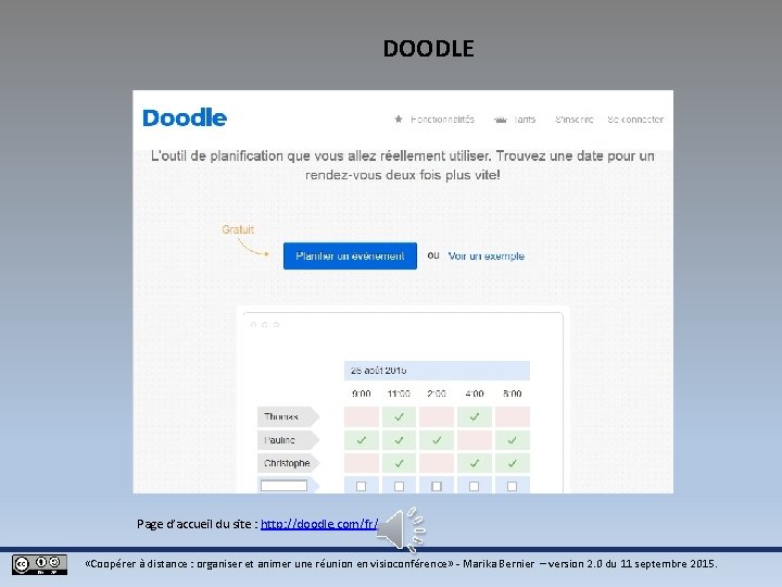 DOODLE Page d’accueil du site : http: //doodle. com/fr/ «Coopérer à distance : organiser DOODLE Page d’accueil du site : http: //doodle. com/fr/ «Coopérer à distance : organiser