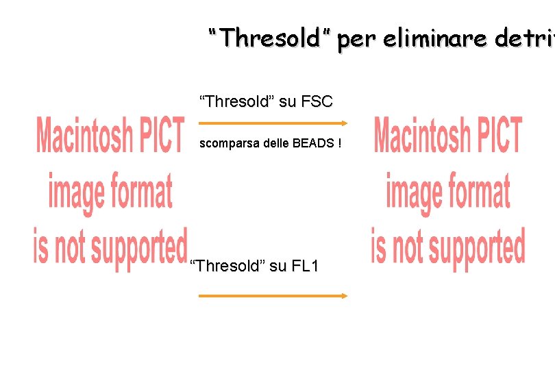 “Thresold” per eliminare detrit “Thresold” su FSC scomparsa delle BEADS ! “Thresold” su FL