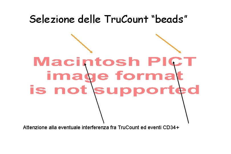 Selezione delle Tru. Count “beads” Attenzione alla eventuale interferenza fra Tru. Count ed eventi