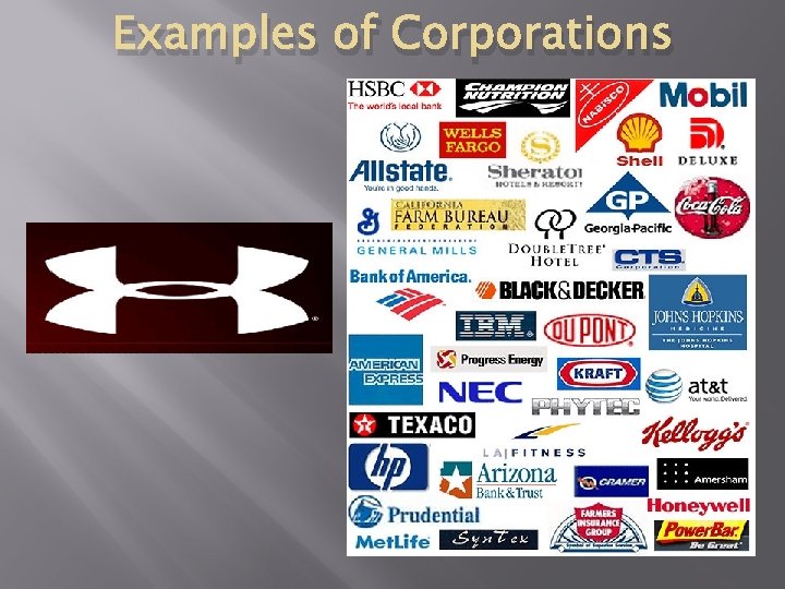Examples of Corporations 