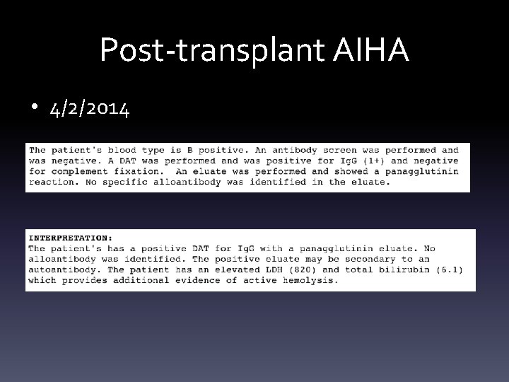 Post-transplant AIHA • 4/2/2014 