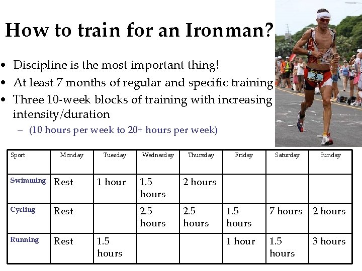 How to train for an Ironman? • Discipline is the most important thing! • How to train for an Ironman? • Discipline is the most important thing! •